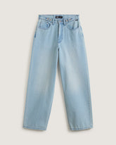 Women Vans Check-5 Baggy Denim Pants in Light Stonewash Grey