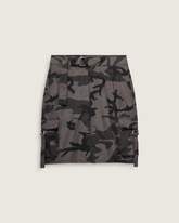 Women Vans Cobra Cargo Skirt in Camo Black / Grey