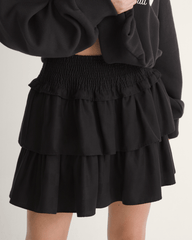 Women Vans Ava Tiered Mini Skirt in Black