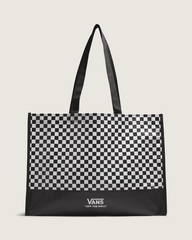 Women|Men Vans Checkerboard Reusable Tote Bag in Checkerboard Black