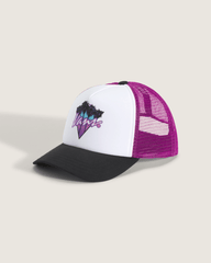 Women|Men Vans Checkerboard Twisted Vans Trucker Hat in White