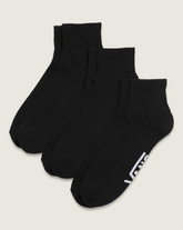 Women|Men Vans Classic Quarter Crew Socks 3-Pack in Black