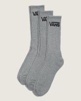 Women|Men Vans Classic Crew Socks 3-Pack in Heather Grey