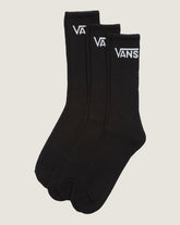 Women|Men Vans Classic Crew Socks 3-Pack in Black