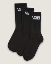 Women|Kids Vans Kids Classic Crew Socks 3-Pack in Black