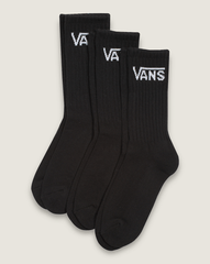 Women|Kids Vans Kids Classic Crew Socks 3-Pack in Black