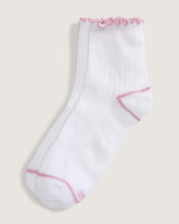 Women Vans Lettuce Have It Half Crew Socks in White / Pink