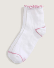Women Vans Lettuce Have It Half Crew Socks in White / Pink