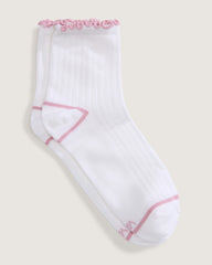 Women Vans Lettuce Have It Half Crew Socks in White / Pink