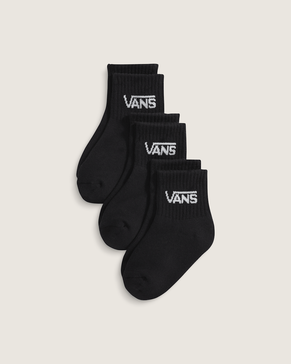 Women|Kids Vans Kids Classic Crew Socks 3-Pack in Black