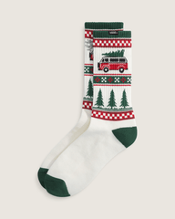 Women|Men Vans Winter Family Trip Crew Socks in Marshmallow White