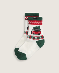 Women|Kids Vans Toddler Winter Family Trip Crew Socks in Marshmallow White