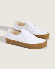 Women|Men Vans Skate Authentic Gum Shoe in White