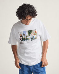 Women|Men Vans Skate Curb T-Shirt by Atiba Jefferson in Atiba White