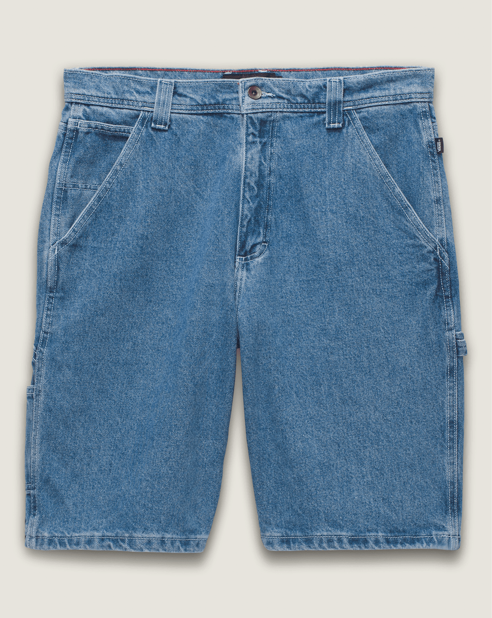 Women|Men Vans Drill Chore Loose Denim Shorts in Stone Wash Blue