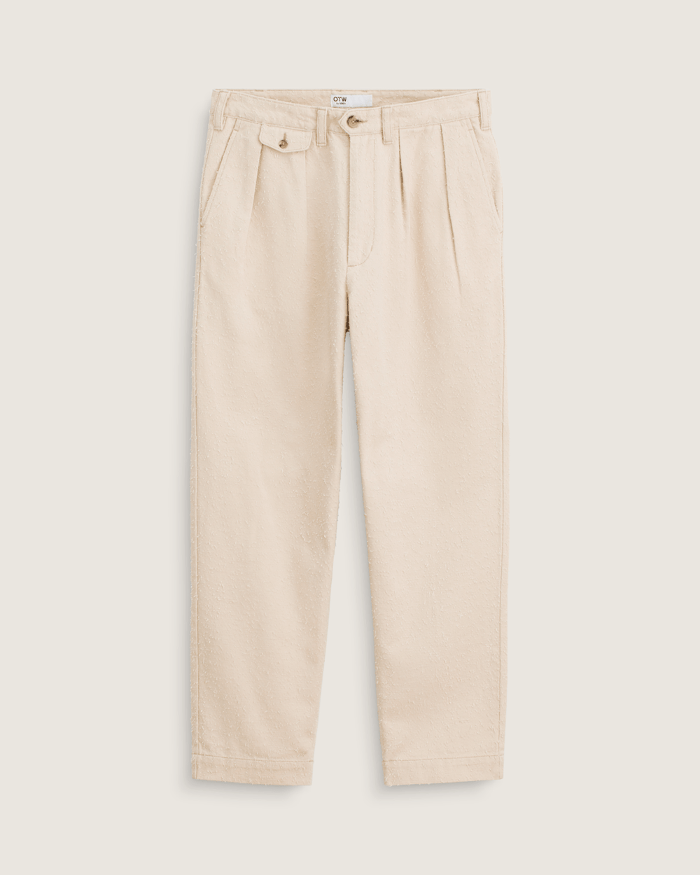 Men Vans OTW by Vans Back Pleated Trousers in Creme Brulee Beige