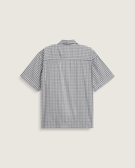 Men Vans Larkspur Mini Plaid Shirt in White / Black