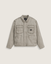 Men Vans Umber Pigment Canvas Jacket in Aluminum Grey