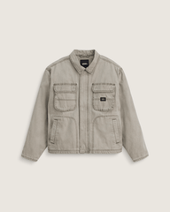 Men Vans Umber Pigment Canvas Jacket in Aluminum Grey