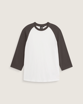 Men Vans Standard Raglan T-Shirt in Faded Black / Egret White