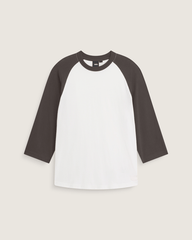 Men Vans Standard Raglan T-Shirt in Faded Black / Egret White