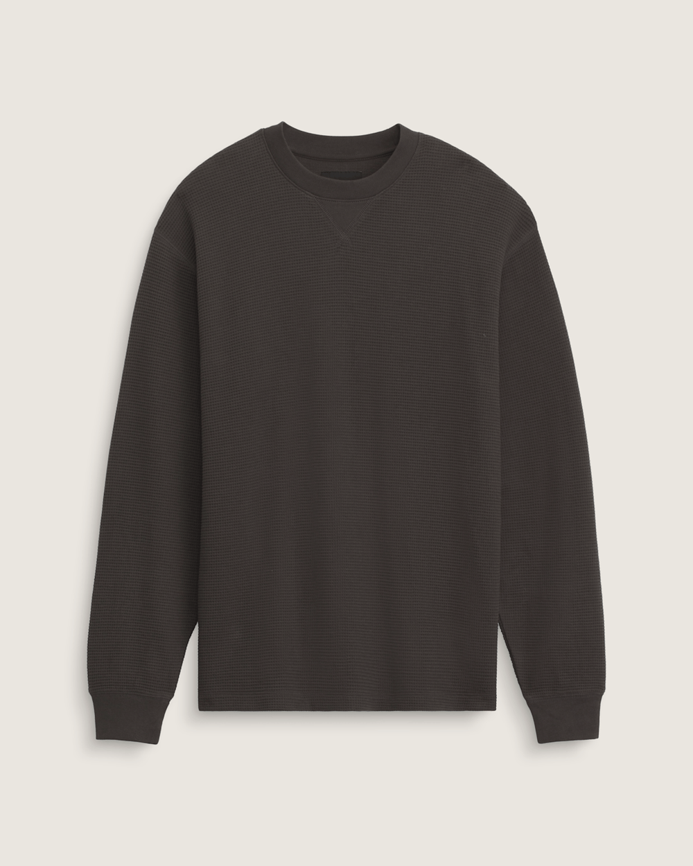 Men Vans Navigate Thermal Long Sleeve Shirt in Faded Black