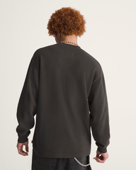 Men Vans Navigate Thermal Long Sleeve Shirt in Faded Black