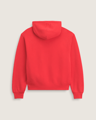 Men Vans Stretch Logo Pullover Hoodie in Crimson Haze Red