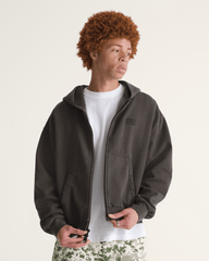 Men Vans Premium Zip Hoodie in Faded Black