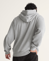 Men Vans Stretch Logo Pullover Hoodie in Cement Heather Grey