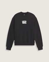 Men Vans Stretch Logo Crew Sweatshirt in Black / White