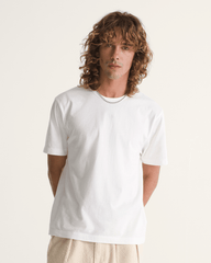 Men Vans Premium Shrunken T-Shirt in Egret White