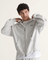 Men Vans Premium Zip Hoodie in Ash Heather Grey