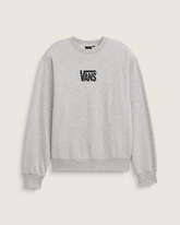 Men Vans Stretch Logo Crew Sweatshirt in Cement Heather Grey