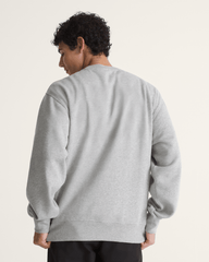 Men Vans Stretch Logo Crew Sweatshirt in Cement Heather Grey