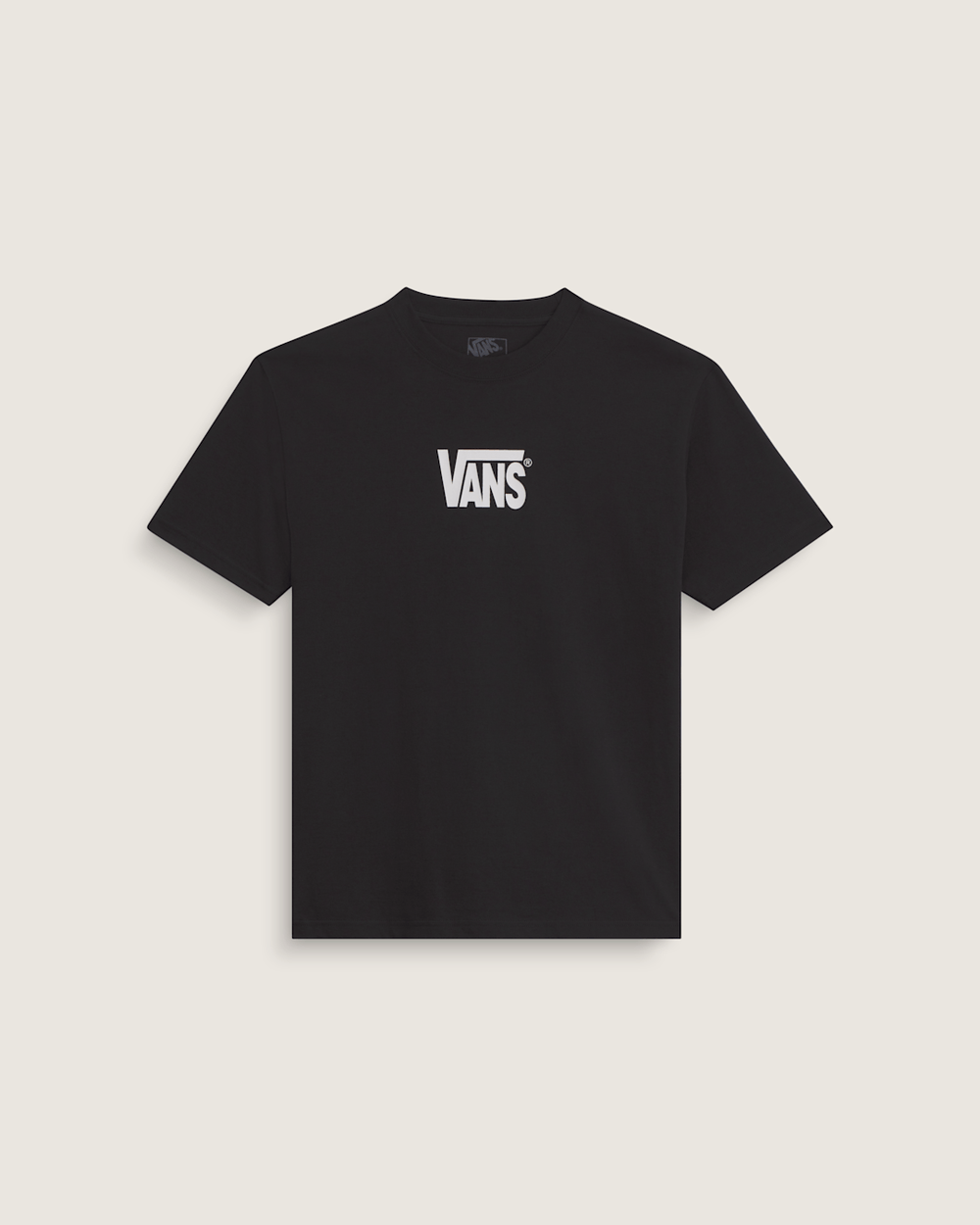 Men Vans Stretch Logo T-Shirt in Black / White
