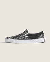 Men Vans Classic Checkerboard Slip-On Black/Pewter Shoe