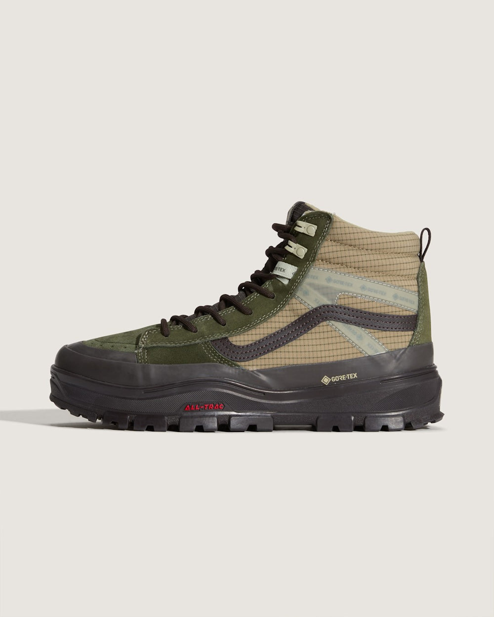 Men Vans Sk8-Hi GORE-TEX Insulated Shoe in Dark Green / Dark Brown