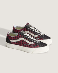 Men|Sale Vans Premium Old Skool Shoe in Geo Check Bordeaux Red