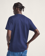 Men Vans Left Chest Logo T-Shirt in Navy Blue