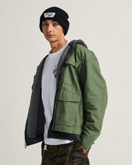 Men Vans Skate Military Overshirt by Atiba Jefferson in Atiba Pine Forest Green