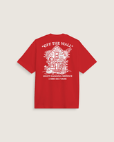 Men Vans Deck the Walls T-Shirt in Red