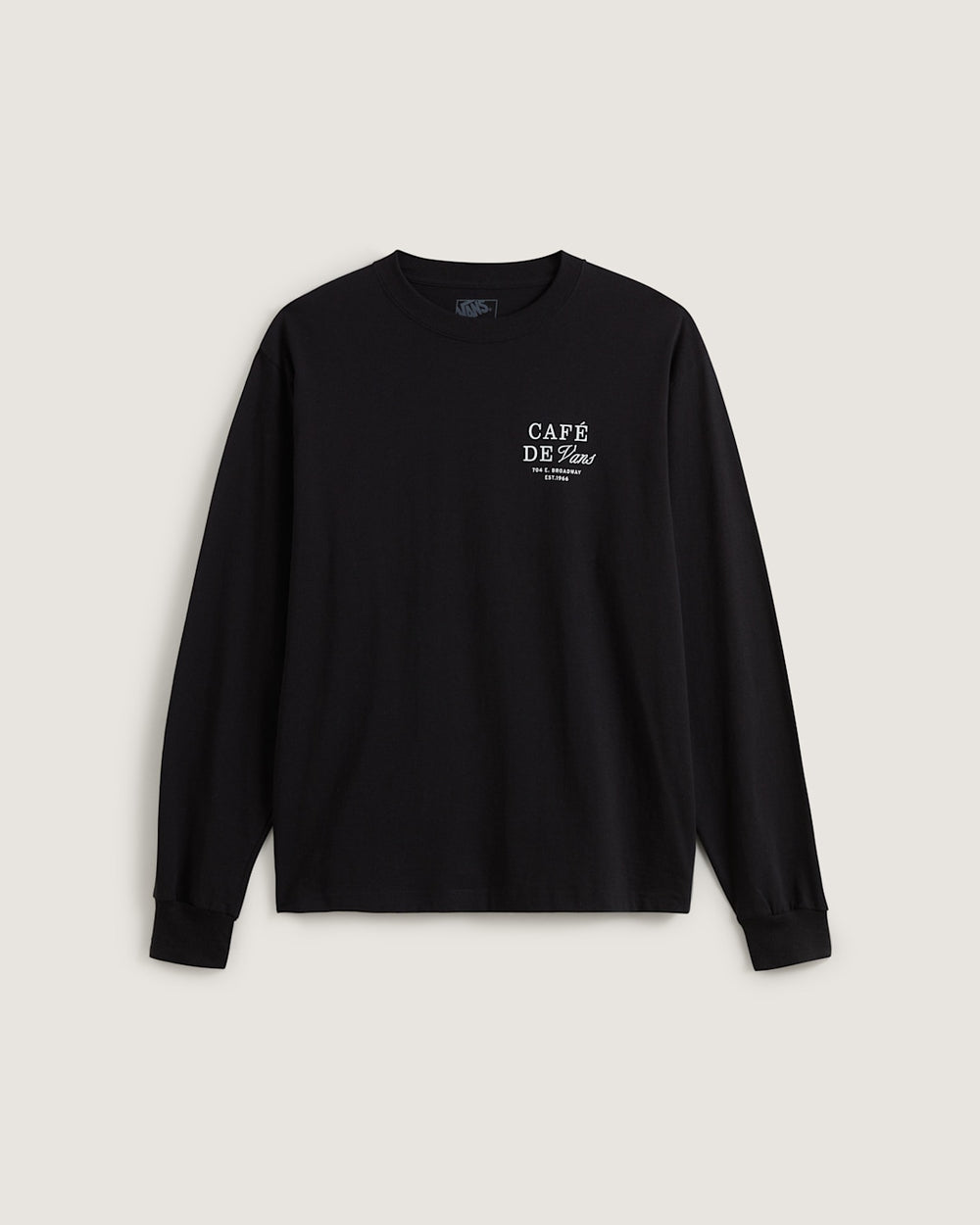 Men Vans Cafe Vans Long Sleeve T-Shirt in Black