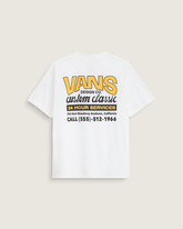 Men Vans Shop Front T-Shirt in White / Sunny Yellow