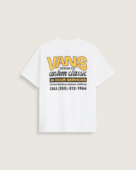 Men Vans Shop Front T-Shirt in White / Sunny Yellow