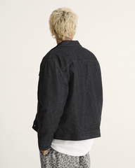 Men Vans Premium Mcavoy Lined Trucker Jacket in Rinse Black