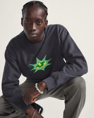 Men Vans Star Checker Crew Sweatshirt in Black