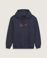 Men Vans Scripted Vans Pullover Hoodie in Parisian Night Blue