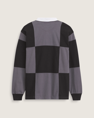 Men Vans Grant Checkerboard Rugby Shirt in Black