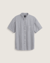 Men Vans Lawson Stripe Button Up Shirt in White / Dress Blues
